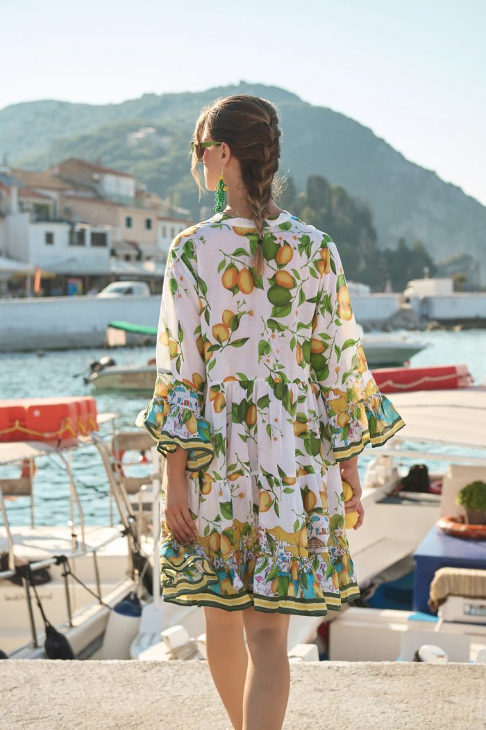 Καφτάνι “Mediterranean Lemon” με Boho Αισθητική