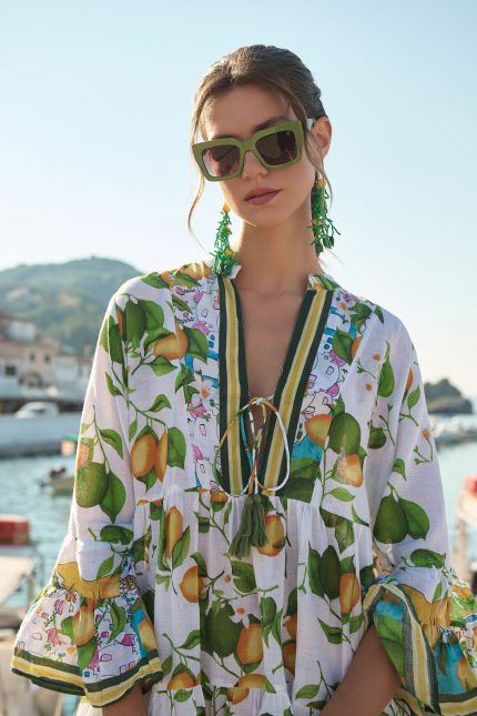 Καφτάνι “Mediterranean Lemon” με Boho Αισθητική