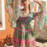 Καφτάνι Με Κεντήματα Και Φαρδιά Μανίκια “La Vie en Rose”