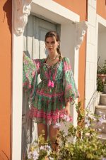 Καφτάνι Με Κεντήματα Και Φαρδιά Μανίκια “La Vie en Rose”