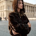 Καφέ Γούνινο Τζάκετ με Κουκούλα