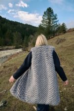 Γιλέκο Faux Fur Γκρι Ζεβρέ “Silver Mist”