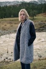 Γιλέκο Faux Fur Γκρι Ζεβρέ “Silver Mist”