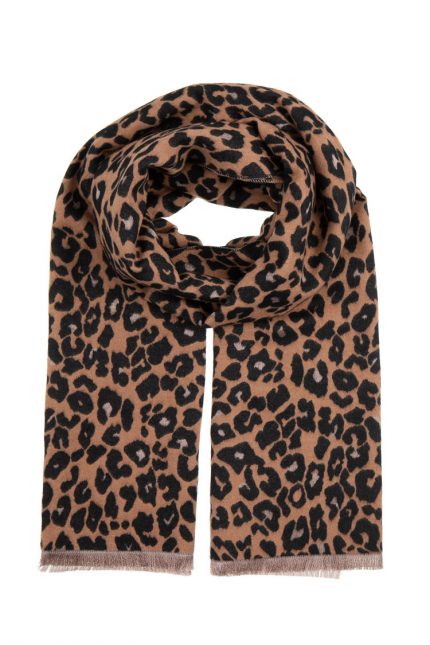 Κασκόλ Animal Print σε Καφέ Τόνο “Zahara”