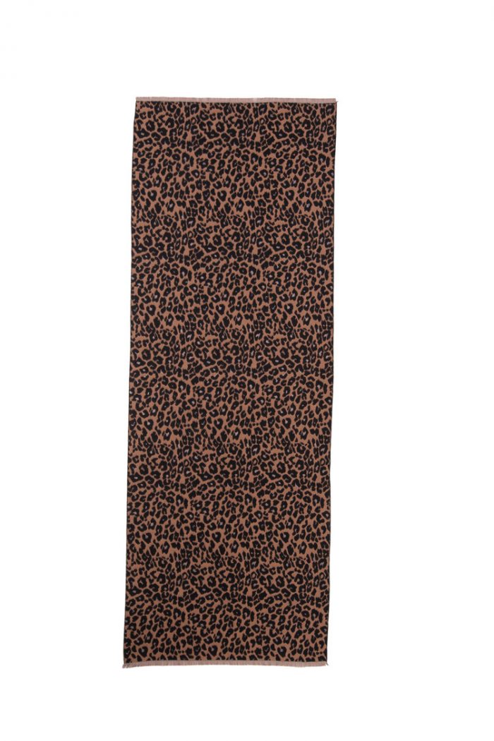 Κασκόλ Animal Print σε Καφέ Τόνο “Zahara”