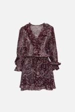 Μίνι Φόρεμα Μπορντό με Paisley Print “Adele”