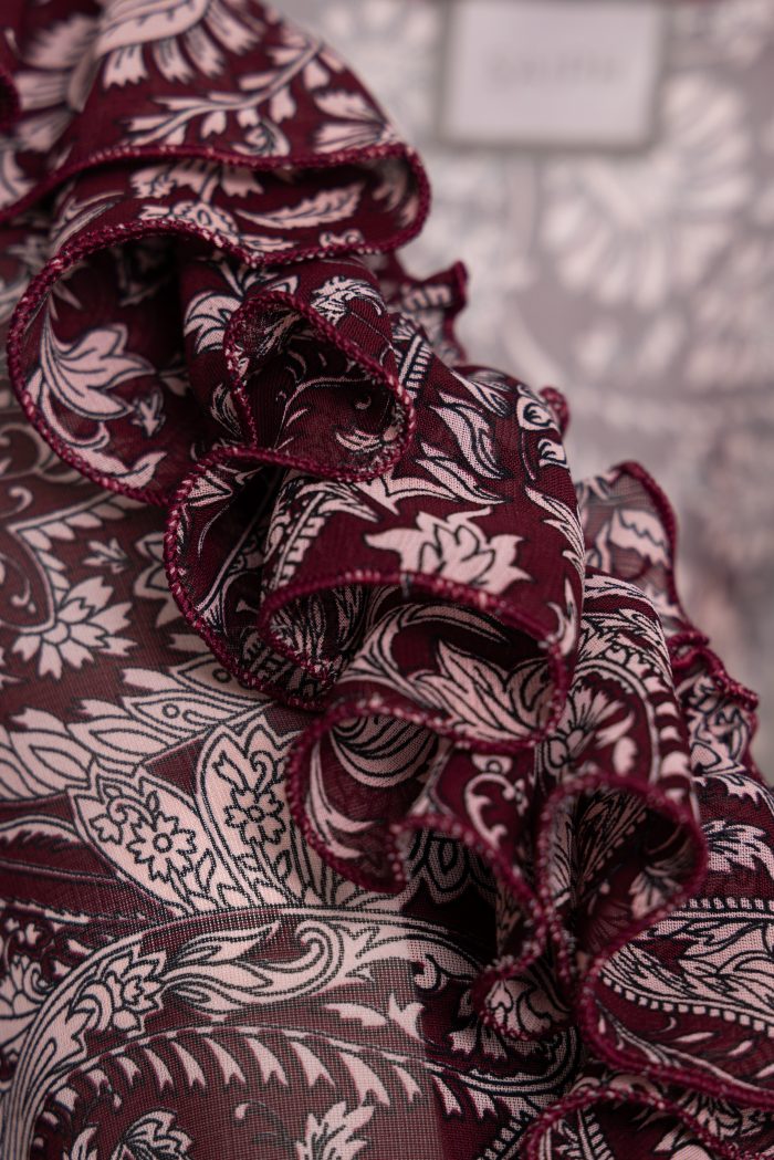 Μίνι Φόρεμα Μπορντό με Paisley Print “Adele”