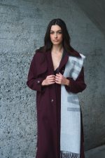 Παλτό Μάλλινο Μπορντό Trench “Viola”