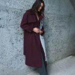 Παλτό Μάλλινο Μπορντό Trench “Viola”