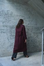 Παλτό Μάλλινο Μπορντό Trench “Viola”