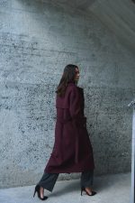 Παλτό Μάλλινο Μπορντό Trench “Viola”