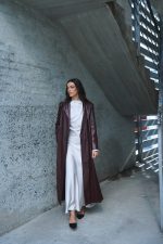 Μακρύ Παλτό Δερματίνη σε Βαθύ Μπορντώ “Verona”