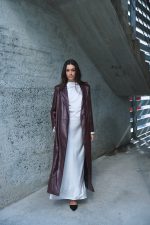 Μακρύ Παλτό Δερματίνη σε Βαθύ Μπορντώ “Verona”