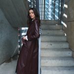 Μακρύ Παλτό Δερματίνη σε Βαθύ Μπορντώ “Verona”