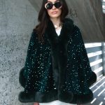 Κάπα Σμαραγδί Παγιέτα Με Faux Γούνα “Nocturne”