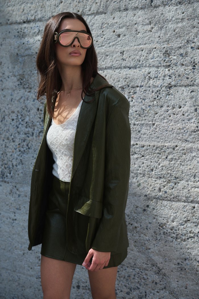 Σακάκι Δερματίνη Λαδί “Verde”