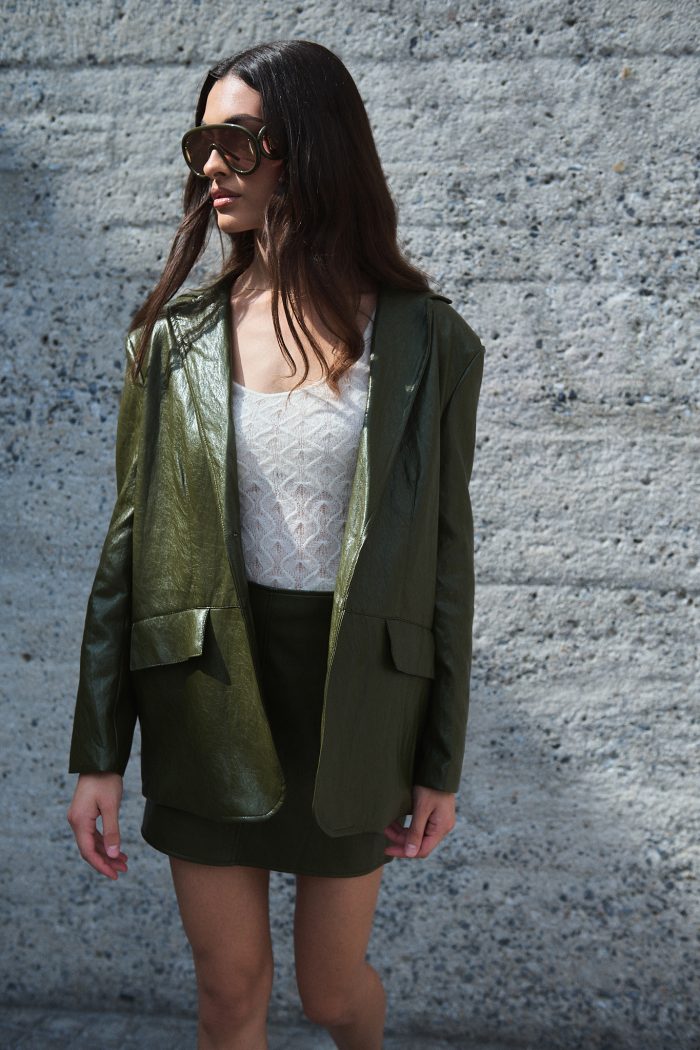 Σακάκι Δερματίνη Λαδί “Verde”
