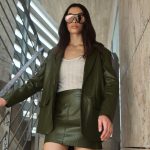 Mini Φούστα Δερματίνη Χακί “Elora”