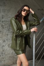 Σακάκι Δερματίνη Λαδί “Verde”