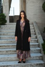 Μαύρο Μάλλινο Παλτό με Σατέν Φόδρα “Claudia”