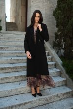 Μαύρο Μάλλινο Παλτό με Σατέν Φόδρα “Claudia”