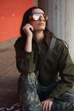 Χακί Bomber με Καφέ Κοτλέ Γιακά “Sloane”