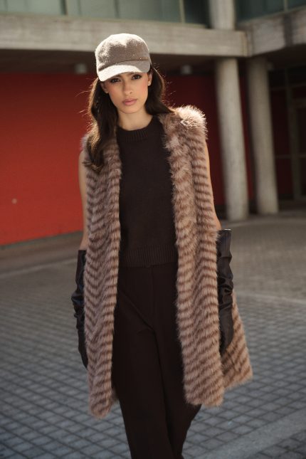 Γιλέκο Faux Fur Καφέ Ζεβρέ “Mocha Soul”