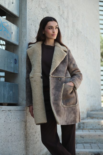 Σουέτ Παλτό με Εσωτερική Γούνα Προβατάκι “Aspen”