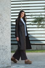 Καμπαρντίνα Δερματίνη Καφέ “Selene”