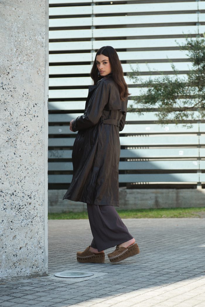 Καμπαρντίνα Δερματίνη Καφέ “Selene”