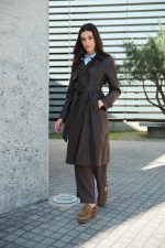 Καμπαρντίνα Δερματίνη Καφέ “Selene”