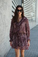 Μίνι Φόρεμα Μπορντό με Paisley Print “Adele”