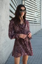 Μίνι Φόρεμα Μπορντό με Paisley Print “Adele”
