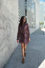 Μίνι Φόρεμα Μπορντό με Paisley Print “Adele”