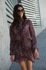 Μίνι Φόρεμα Μπορντό με Paisley Print “Adele”