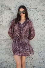 Μίνι Φόρεμα Μπορντό με Paisley Print “Adele”
