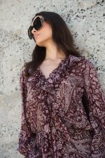 Μίνι Φόρεμα Μπορντό με Paisley Print “Adele”