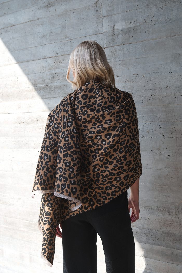 Κασκόλ Animal Print σε Καφέ Τόνο “Zahara”