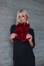 Γούνινο Γουνάκι Λαιμού Μπορντώ “Scarlet”
