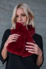 Γούνινο Γουνάκι Λαιμού Μπορντώ “Scarlet”