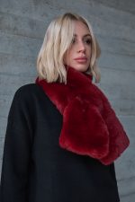 Γούνινο Γουνάκι Λαιμού Μπορντώ “Scarlet”