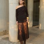 Φούστα Δαντελένια Σοκολατί “Orchidea”