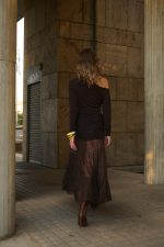 Φούστα Δαντελένια Σοκολατί “Orchidea”