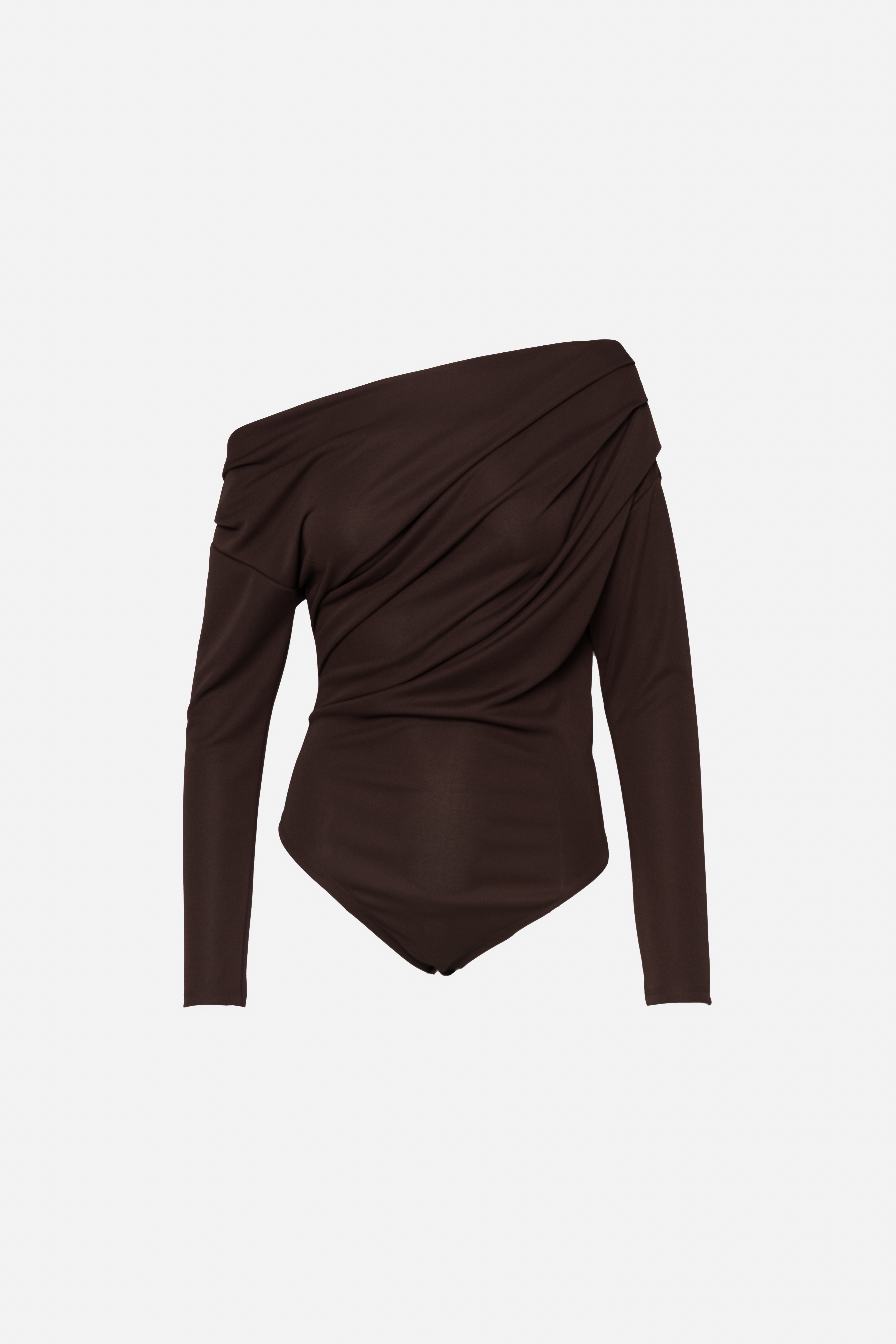 Κορμάκι Σοκολατί Draped “Selene” Κορμάκι Σοκολατί Draped “Selene”