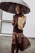 Φούστα Δαντελένια Σοκολατί “Orchidea”