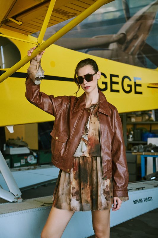 Bomber Jacket Δερμάτινο Καφέ “Falcon”