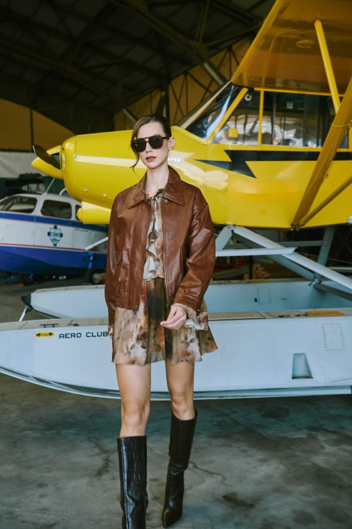 Bomber Jacket Δερμάτινο Καφέ “Falcon”