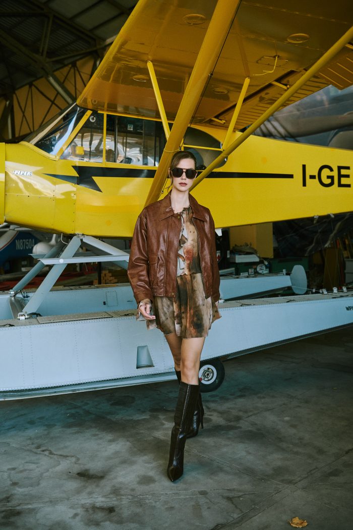 Bomber Jacket Δερμάτινο Καφέ “Falcon”