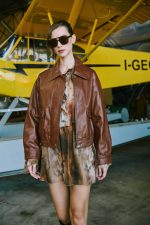 Bomber Jacket Δερμάτινο Καφέ “Falcon”