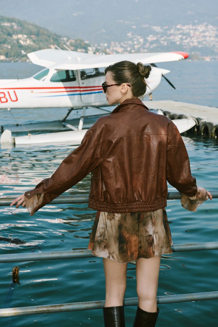 Bomber Jacket Δερμάτινο Καφέ “Falcon”